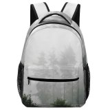 yanfind Children's Backpack Grey Outdoors Fog Mist Kouvola Коувола Финляндия Pine Scenery Forest Finland Travel Preschool Nursery Travel Bag