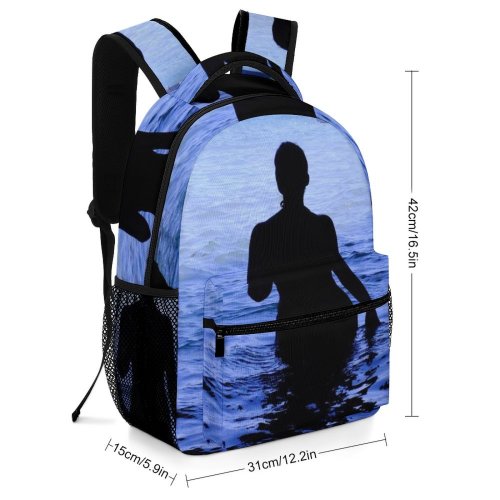 yanfind Children's Backpack Dark Sunset Travel Light Cave Beach Outdoors Seashore Dawn Cloudy Preschool Nursery Travel Bag