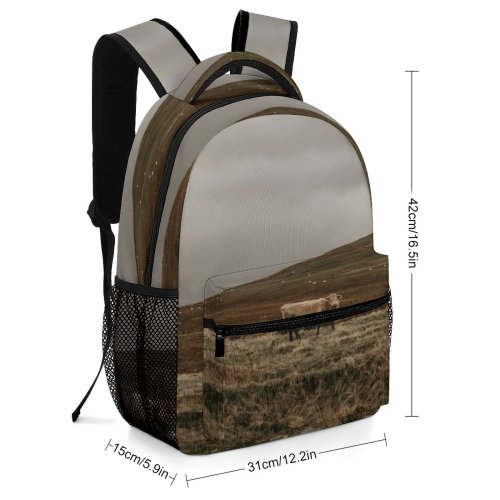 yanfind Children's Backpack Cow Cattle Outdoors Field Grassland Bull Countryside Plateau Farm Wilderness Wild Winter Preschool Nursery Travel Bag