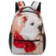 yanfind Children's Backpack  Focus Beautiful Dog Delicate Flowers Roses Pet Sit Blooming Fur Adorable Preschool Nursery Travel Bag