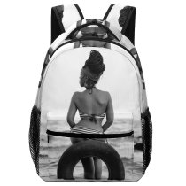 yanfind Children's Backpack Girl Swimsuit Vacation Sexy Bikini Photoshoot Oceanside Leisure Beach Tyre Fashion Ripples Preschool Nursery Travel Bag