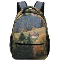 yanfind Children's Backpack Abies Countryside Pine Plant Forest Spruce Pictures Outdoors Grey Tree Preschool Nursery Travel Bag