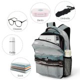 yanfind Children's Backpack Bay Capped Clouds Marine Mountains Daytime Marina Cloudiness Snow Ripples Harbour Outdoor Preschool Nursery Travel Bag