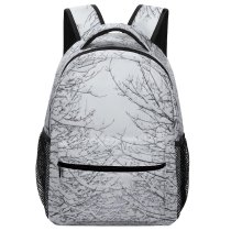 yanfind Children's Backpack Grey Snow Outdoors Winter Plant Tree  France  Frost Creative Commons Preschool Nursery Travel Bag