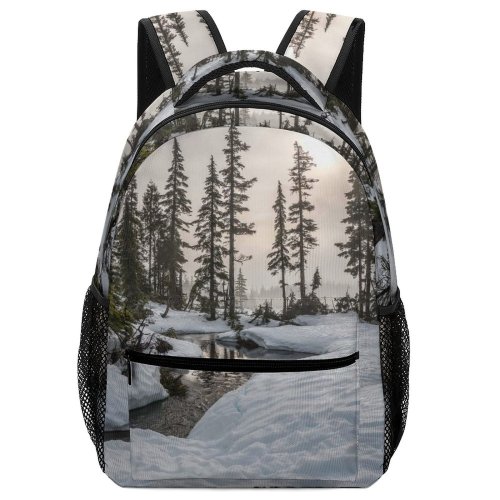 yanfind Children's Backpack Frozen Focus Tree Winter Tourism Forest Season Sunlight Freeze Landscape Daylight Preschool Nursery Travel Bag