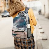 yanfind Children's Backpack Beautiful Sunset Evening Kayaking Boat Lake Reflection Dawn Birds Sea Watercraft Fisherman Preschool Nursery Travel Bag