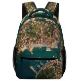 yanfind Children's Backpack Croatia Aerial Landscape Jelsa Building City Town Urban Drone Outdoors Scenery Cove Preschool Nursery Travel Bag