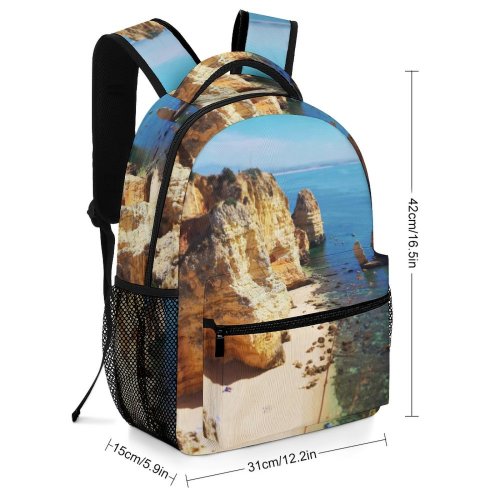 yanfind Children's Backpack Cliff Outdoors Promontory Ocean Portugal Coast Sea Scenery Shoreline Estrada Da Ponta Preschool Nursery Travel Bag