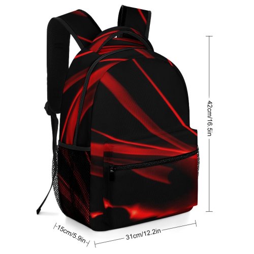 yanfind Children's Backpack Fire Light Effects Abstract Gradient Curves Shapes Colours Lines Transparency Flame Preschool Nursery Travel Bag
