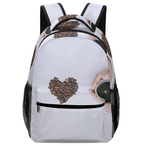 yanfind Children's Backpack Beautiful  Cup Hands Mug Love Still Warm Studio Beans Heart Coffee Preschool Nursery Travel Bag