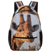 yanfind Children's Backpack Giraffe Funny Outdoors Barbaric Cute Deer Horn  Grass Safari Fur Portrait Preschool Nursery Travel Bag