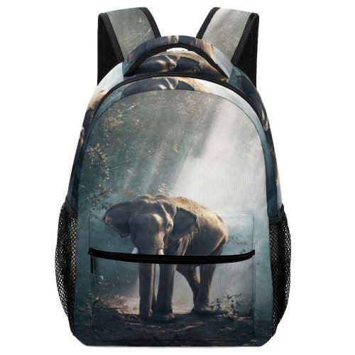 yanfind Children's Backpack Forest Desktop Grass Landscape Daylight Elephant Wildlife Outdoors Woods Trees Preschool Nursery Travel Bag