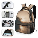 yanfind Children's Backpack Fog Outdoors Mist Sunrise Light Sky  Adventure Reflection Lake Tree River Preschool Nursery Travel Bag
