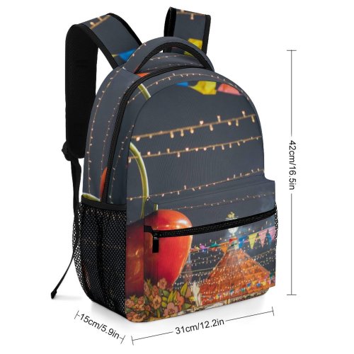 yanfind Children's Backpack Festive Bunting Fair Festival Giant Park Tree Balloon Plant Dark Tourism Preschool Nursery Travel Bag