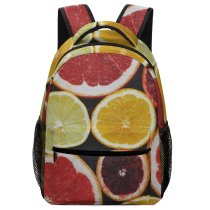 yanfind Children's Backpack Freshness Sweet Delicious Sliced Top Lemon Juice Oranges Tropical Fruit Raw Preschool Nursery Travel Bag