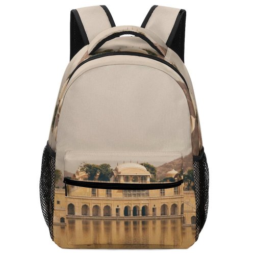 yanfind Children's Backpack Building Architecture Jaipur India Dome Worship Grey Reflection Palace Castle Fort Floating Preschool Nursery Travel Bag
