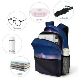 yanfind Children's Backpack Farm Dark Rural Hay Landscape Evening Hayfield Travel Farmland Bales Field Light Preschool Nursery Travel Bag