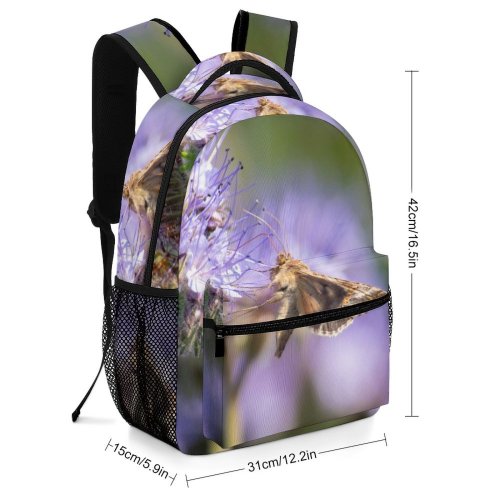 yanfind Children's Backpack Bee Honey Insect Thistle  Butterfly Flower Invertebrate Plant Macro Flying Wing Preschool Nursery Travel Bag