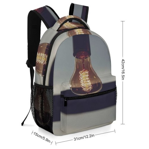 yanfind Children's Backpack  Lightbulb Glass Electricity Energy Incandescent Outdoors  Light Illuminated Lamp Dusk Preschool Nursery Travel Bag