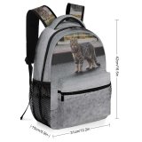 yanfind Children's Backpack Grey Pet Shorthair Outdoors City Ocicat Haired Street Felidae Kitten Tabby Whiskers Preschool Nursery Travel Bag