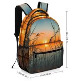 yanfind Children's Backpack Afterglow Scenery Clouds Reed Sunset Beach Peaceful Waters Sunrise Tranquil Outdoors Scenic Preschool Nursery Travel Bag