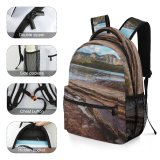 yanfind Children's Backpack Erosion Flowing Rocky Scenery Clouds Formation Mountains Daytime Mossy Cloudiness Peaceful Geological Preschool Nursery Travel Bag