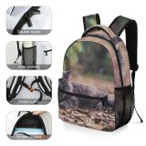 yanfind Children's Backpack Cat Pet Atlanta United States Grey Woodland Forest Leaves Leaf Portrait Autumn Preschool Nursery Travel Bag
