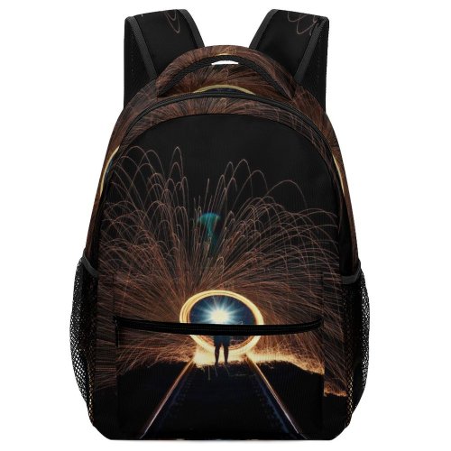 yanfind Children's Backpack Dark Railroad Illuminated Lights Science Fireworks Fire Luminescence Train Flash Flame Preschool Nursery Travel Bag