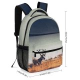 yanfind Children's Backpack  Outdoors Reindeer Deer Antlers Grass Lake Wildlife Iceland Preschool Nursery Travel Bag