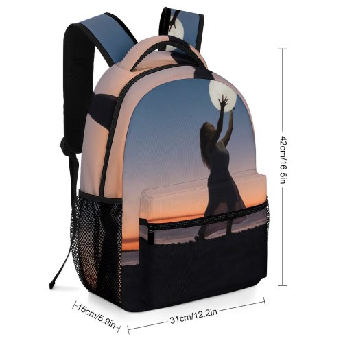 yanfind Children's Backpack Girl Dark Scenery Clouds Sunset Landscape Evening Travel Outdoors Creative Preschool Nursery Travel Bag