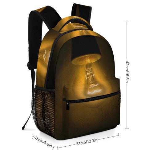 yanfind Children's Backpack Technology Electricity Energy Dark Future Idea Light Illuminated Bulb Electric Preschool Nursery Travel Bag