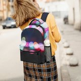 yanfind Children's Backpack  Art Bokeh Focus Colorful Dark Design Abstract Round Illuminated Lights Night Preschool Nursery Travel Bag