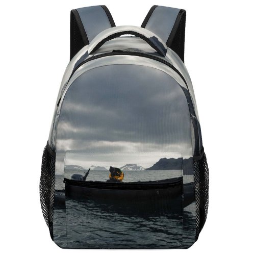 yanfind Children's Backpack Bay Coast Clouds Landscape Daylight Mountains Daytime Snow Waters Boat Transportation Outdoors Preschool Nursery Travel Bag