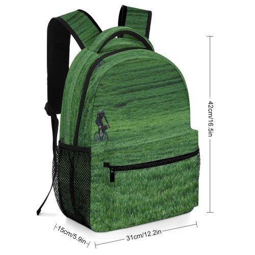 yanfind Children's Backpack Field Grassland Outdoors Bicycle Bike Transportation Vehicle Countryside Paddy Grass Plant Svirzh Preschool Nursery Travel Bag
