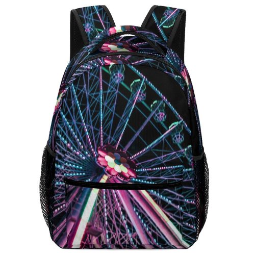 yanfind Children's Backpack Giant Park Dark Design Illuminated Lights Evening Wheel Neon Outdoors Round Preschool Nursery Travel Bag