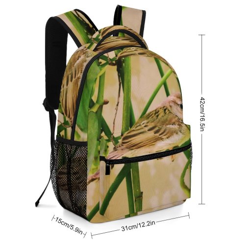 yanfind Children's Backpack Birds Sparrow Anthus Finch Jar Pottery Vase Wren Canary Cricket Insect Invertebrate Preschool Nursery Travel Bag