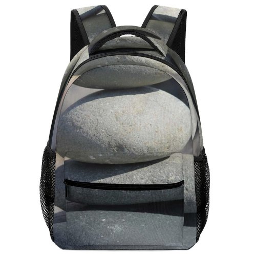 yanfind Children's Backpack Simplicity Smooth Boulder Balance Round Balancing Stones Stacked Rock Rocks Preschool Nursery Travel Bag