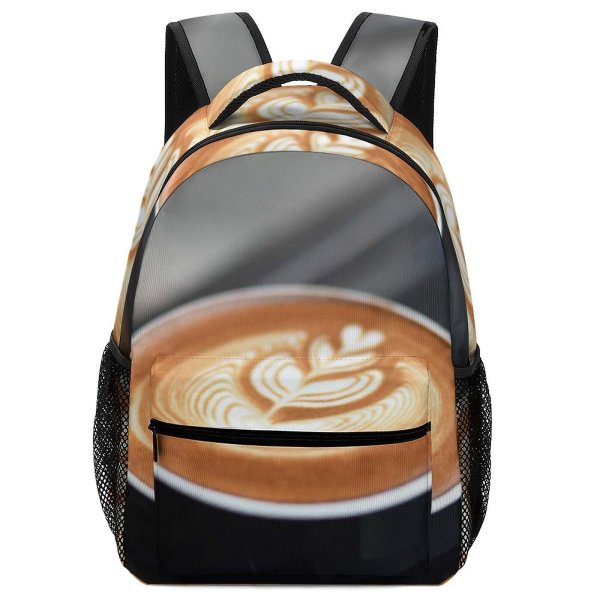 yanfind Children's Backpack  Focus Break Delicious Dark Espresso Design Perfume Artistic Caffeine Cup Mug Preschool Nursery Travel Bag