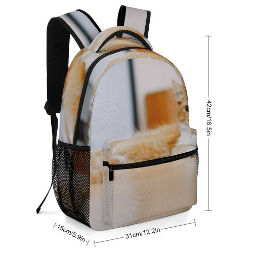 yanfind Children's Backpack Funny Curiosity Sit Young Pretty  Family Kitten Whisker Downy Fur Portrait Preschool Nursery Travel Bag