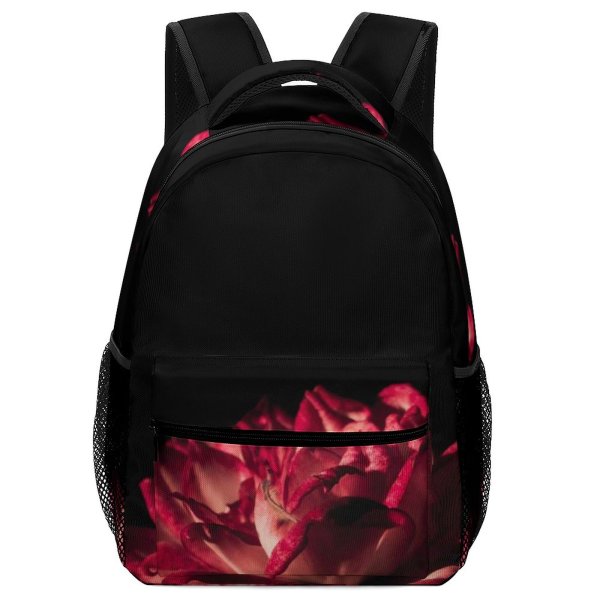 yanfind Children's Backpack Beautiful Dark  Light Still Blooming Studio Floating Flora Petals Art Minimal Preschool Nursery Travel Bag