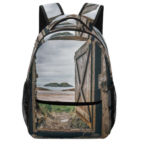 yanfind Children's Backpack Grass Wood Empty Daylight Travel Beach Broken Barn Abandoned Stone Building Preschool Nursery Travel Bag