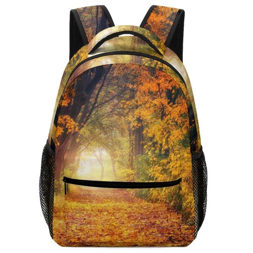 yanfind Children's Backpack Autumn Road Park Leaf Maple Outdoors Forest Scenic Light Trees Fall Leaves Preschool Nursery Travel Bag