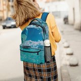 yanfind Children's Backpack Beautiful Vacation Clouds Daylight Travel Sunny Leisure Motorboats Beach Turquoise Boat Transportation Preschool Nursery Travel Bag