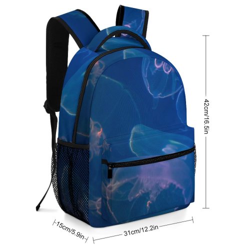 yanfind Children's Backpack Light Abstract Aquarium Marine Deep Jellyfish Underwater Biology  Ocean Preschool Nursery Travel Bag