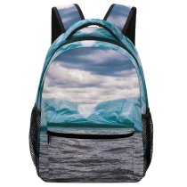 yanfind Children's Backpack Frozen Scenery Clouds Icee Freeze Daytime Cloudiness Snow Ripples Peaceful Snowy Preschool Nursery Travel Bag