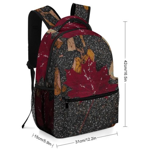yanfind Children's Backpack Leave Tree Leaves Plant  Leaf Ground Asphalt Fall Tarmac Falling Preschool Nursery Travel Bag