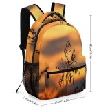 yanfind Children's Backpack Grass Backlit Focus Landscape Silhouette Field Mood Outdoors Light Gold Preschool Nursery Travel Bag