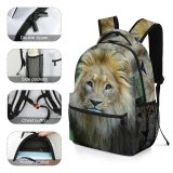 yanfind Children's Backpack  Focus Mane Staring Wild Depth Danger Field  Wildlife Fur Outdoors Preschool Nursery Travel Bag