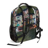yanfind Children's Backpack Bay Harbour Ship Boat Transportation Sea Watercraft System Seashore Harbor Port Aerial Preschool Nursery Travel Bag