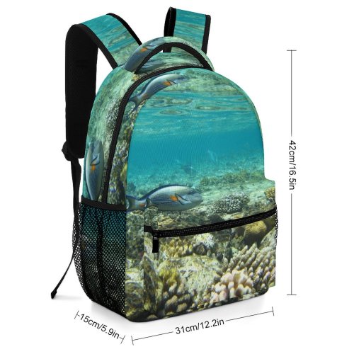 yanfind Children's Backpack Fish Sea Reef Underwater Coral Marine Biology Natural Organism Preschool Nursery Travel Bag